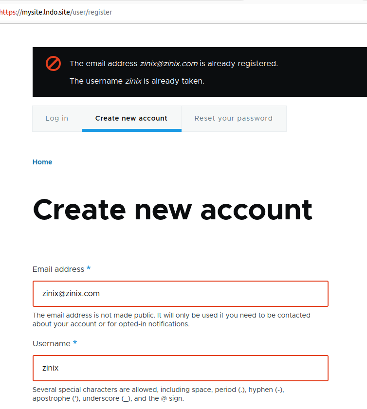 user register form